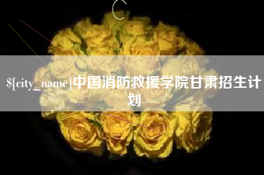 黄石中国消防救援学院甘肃招生计划