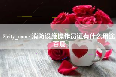 黄石消防设施操作员证有什么用途百度