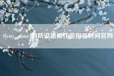黄石消防设施操作员报名时间官网