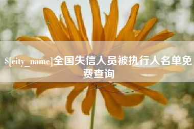 黄石全国失信人员被执行人名单免费查询