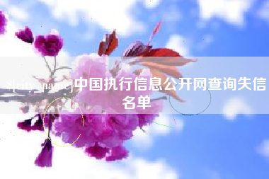 黄石中国执行信息公开网查询失信名单