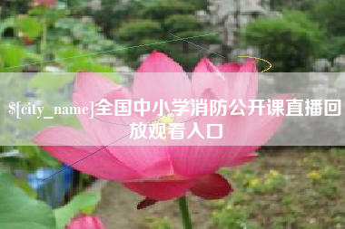 黄石全国中小学消防公开课直播回放观看入口