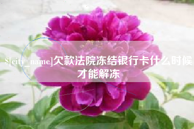 黄石欠款法院冻结银行卡什么时候才能解冻