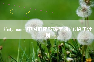 黄石中国消防救援学院2019招生计划